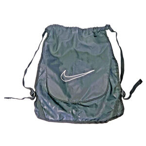 Nike Swoosh Cinch Sack Sports Cleats Bag Gym Backpack Black Adjustable Strap